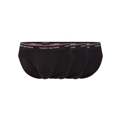 Big and tall pack of three black briefs